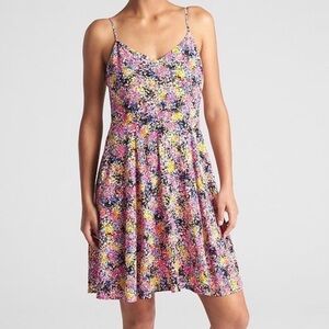 GAP Fit and Flare Floral Print Spaghetti Strap Soft Flowy Sundress - Multi